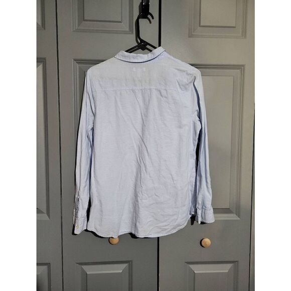 Old Navy light blue button-down collard blouse - Picture 7 of 7